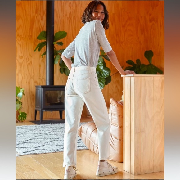 Outerknown Fillmore Boyfriend Stretch Button Fly Casual Jeans in Salt NWT - Picture 3 of 10